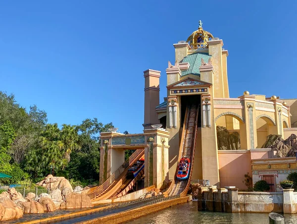 Orlando Usa Grudnia 2019 Podróż Atlantis Roller Coaster Wodzie Seaworld — Zdjęcie stockowe