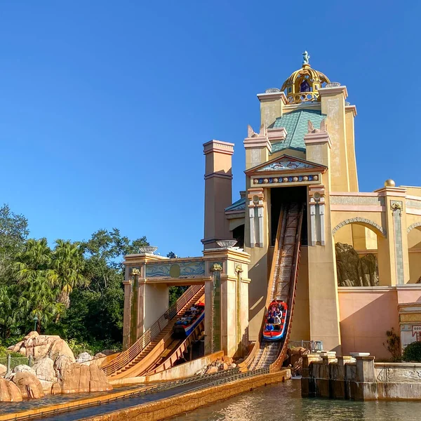 Orlando Usa Grudnia 2019 Podróż Atlantis Roller Coaster Wodzie Seaworld — Zdjęcie stockowe