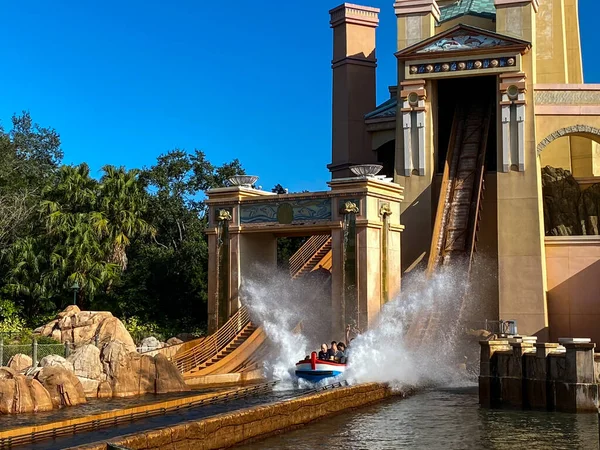 Orlando Usa Grudnia 2019 Podróż Atlantis Roller Coaster Wodzie Seaworld — Zdjęcie stockowe