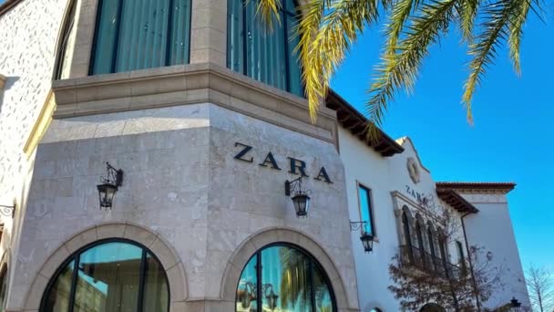 Orlando Usa Lutego 2020 Zbliżenie Sklep Odzieżowy Zara Centrum Handlowym — Wideo stockowe