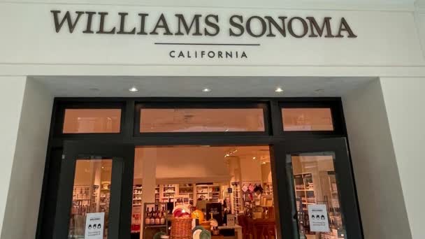 Orlando Usa Szeptember 2021 Panning Williams Sonoma Retail Store Sign — Stock videók