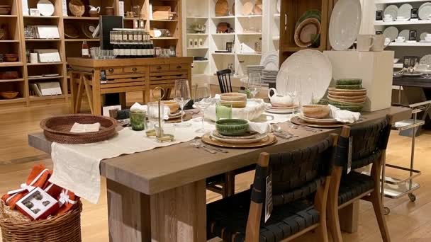 Orlando Usa September 2021 Zooming Out Table Setting Williams Sonoma — Stock Video