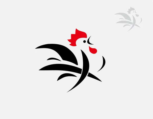 Kuřecí Logo Bílém Pozadí Vektorové Ilustraci — Stockový vektor