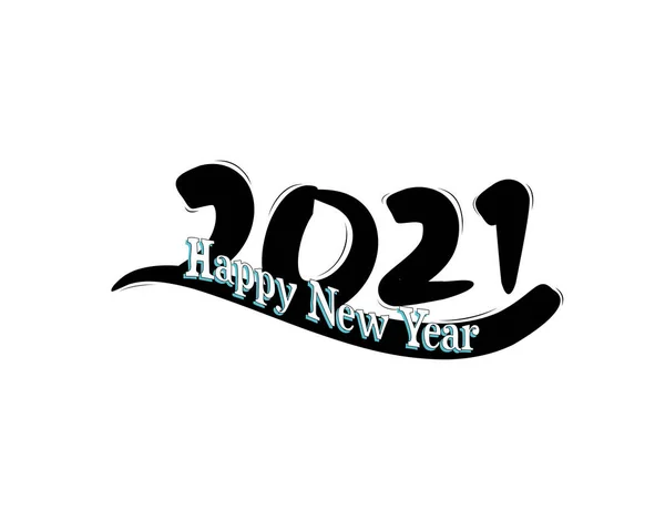 Special Happy New Year 2021 Lettering Text White Background Vector — Stock Vector