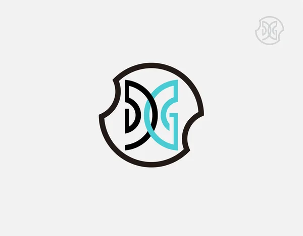 Vektör illüstrasyonunda beyaz arkaplan üzerine DG logosu