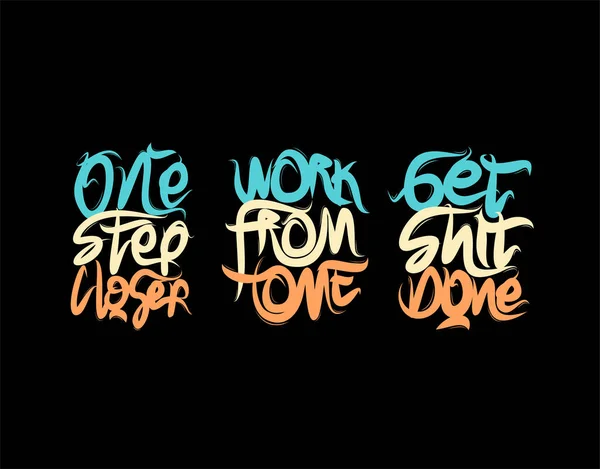 Vektör illüstrasyonunda siyah arkaplan üzerine harf renkli metni ayarla. Typography posteri, fotoğraf albümü, etiket, fotoğraf kaplamaları, tebrik kartları, tişörtler, çantalar.