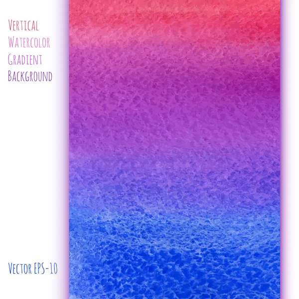 Vetor vertical aquarela arco-íris fundo rosa, violeta, azul — Vetor de Stock