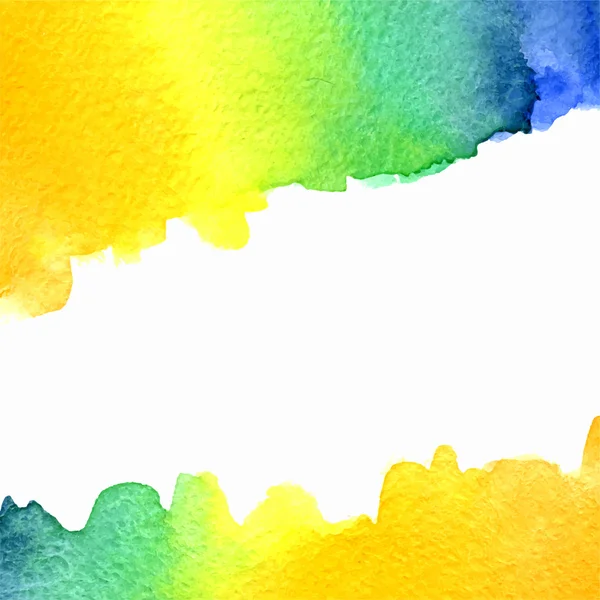 Aquarela laranja, amarelo, azul, fundo gradiente verde — Vetor de Stock