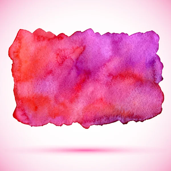 Aquarela mancha de tinta rosa, vermelha e violeta com sombra — Vetor de Stock