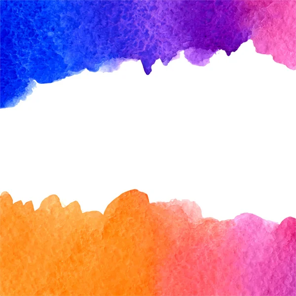 Aquarel blauwe, Violette, roze en oranje gradient achtergrond met kopie ruimte — Stockvector