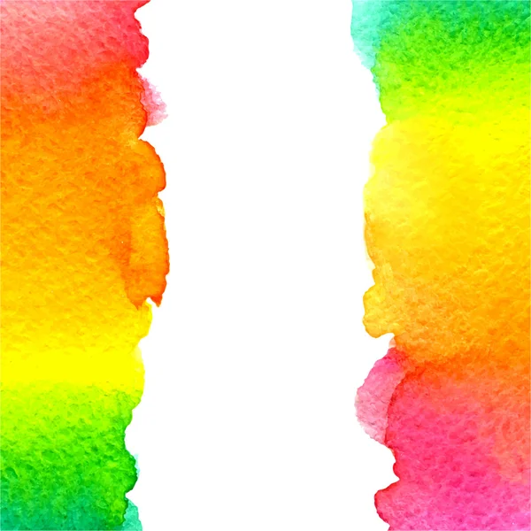 Achtergrond met kleurovergang aquarel heldere regenboog met wit copy ruimte — Stockvector