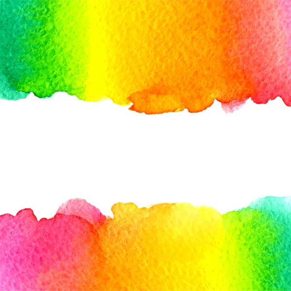 Vektor Aquarell bunt regenbogengrün, gelb, orange, rosa Hintergrund mit Kopierraum — Stockvektor