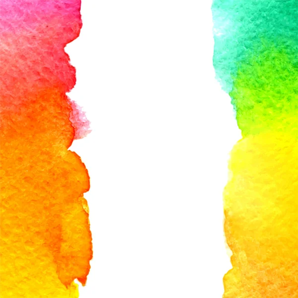 Vector aquarel regenboog achtergrond met verticale wit copy ruimte — Stockvector