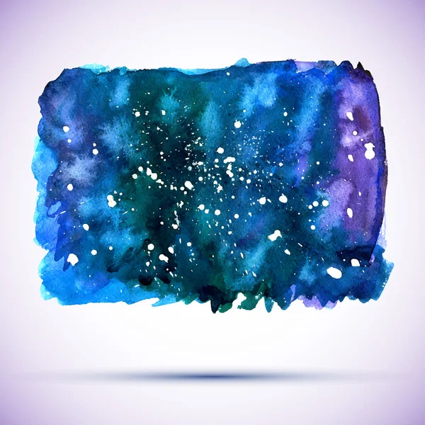 그림자와 함께 깊고 푸른 수채화 그런 지 우주 배너 — 스톡 벡터
