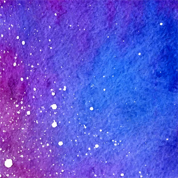 Aquarell schönen kosmischen violetten und blauen Farbverlauf Hintergrund — Stockvektor