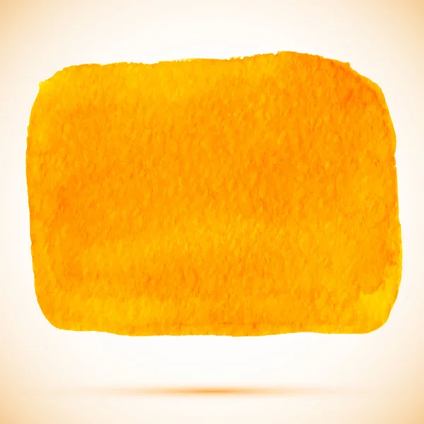 Aquarelle peinture carrée orange tache avec ombre — Image vectorielle