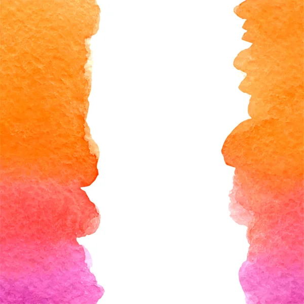 Acquerello gradiente sfondo rosa e arancione con spazio copia bianco — Vettoriale Stock
