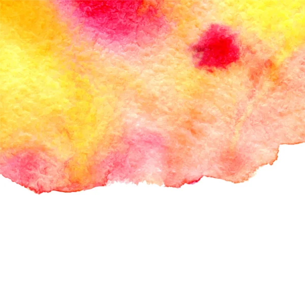 Vector watercolor abstract red and yellow paint stain background — Stock vektor
