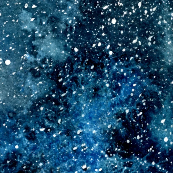 Vettore astratto profondo blu acquerello sfondo cosmico con whit — Vettoriale Stock