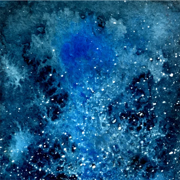 Vector abstract beautiful deep blue watercolor cosmic background — Stock vektor