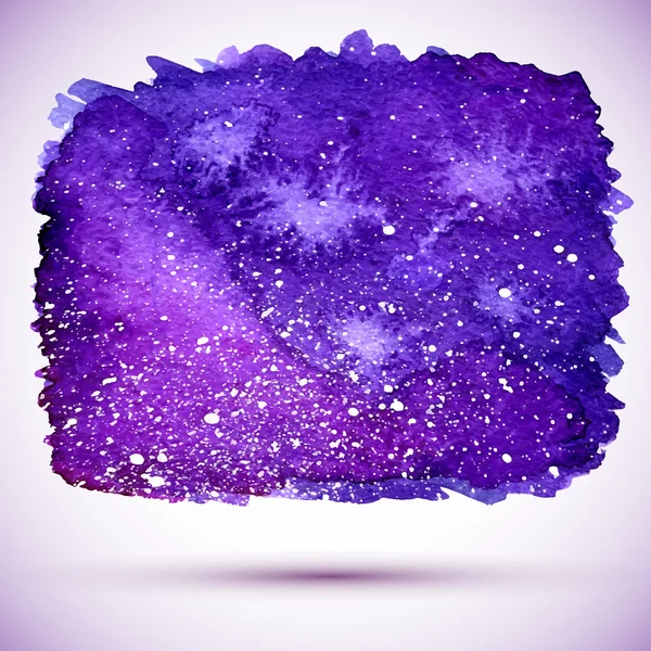 Vetor aquarela bandeira cósmica em cores violetas e com sombra — Vetor de Stock