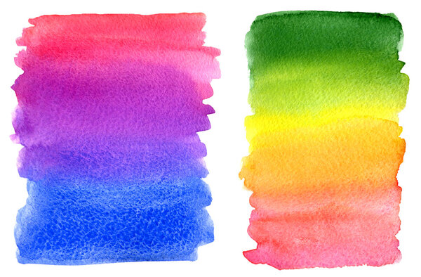 watercolor colorful rainbow paint stains