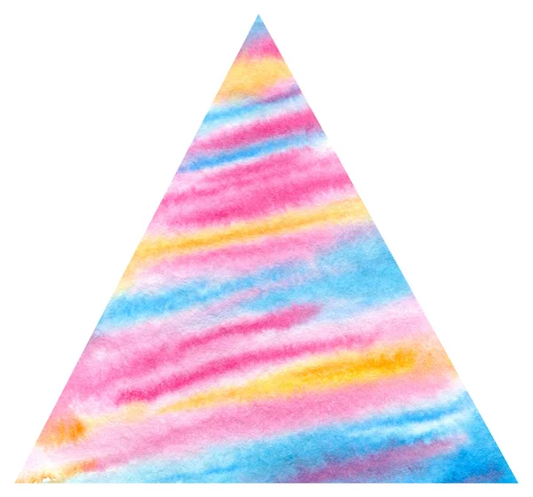 Ακουαρέλα πολύχρωμο τρίγωνο σχήμα — Φωτογραφία Αρχείου