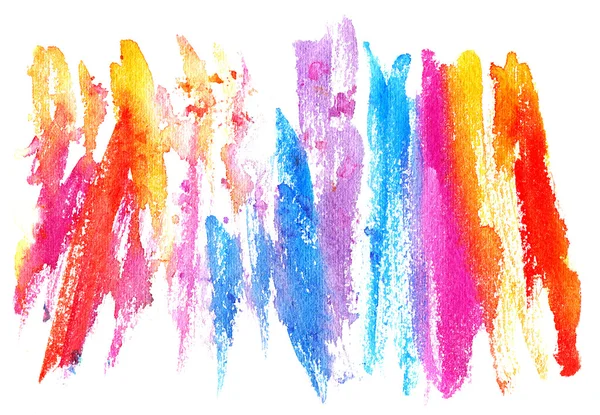 Watercolor rainbow dry brush paint stain — Stock Photo, Image