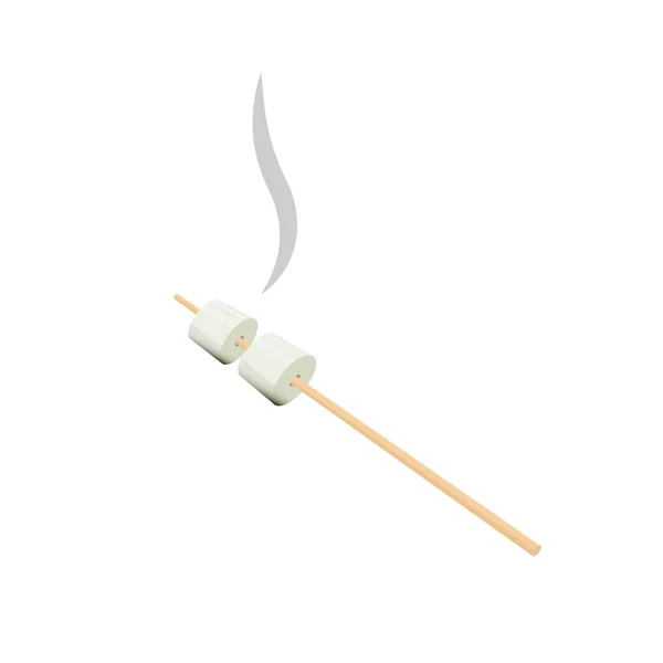 Marshmallows Marshmallow Stick Vector Illustration — Stock Vector