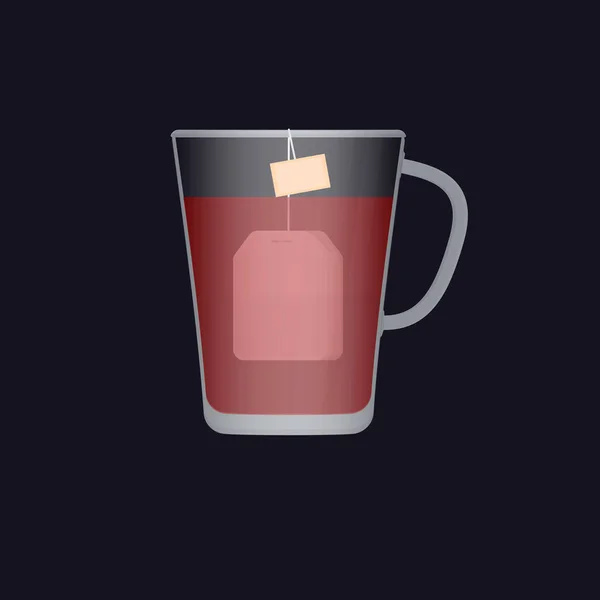 Mug Avec Sachet Thé Brassage Thé Illustration Vectorielle — Image vectorielle