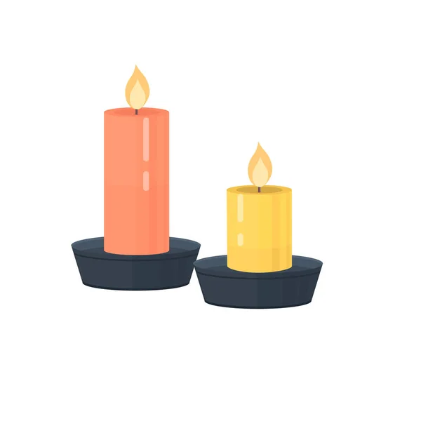 Candle Burning Candle Flame Vector Illustration — Stock Vector