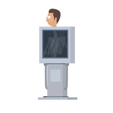 X-ray machine. X-ray of human lungs, vector illustration clipart