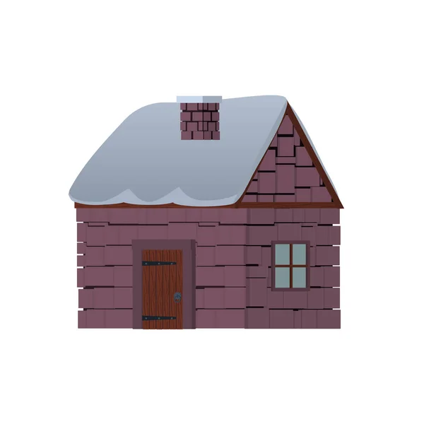 冬天的房子石屋 矢量图解 — 图库矢量图片