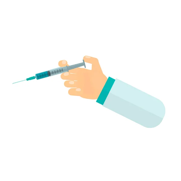 Vaccination Injection Avec Une Seringue Médicale Illustration Vectorielle — Image vectorielle