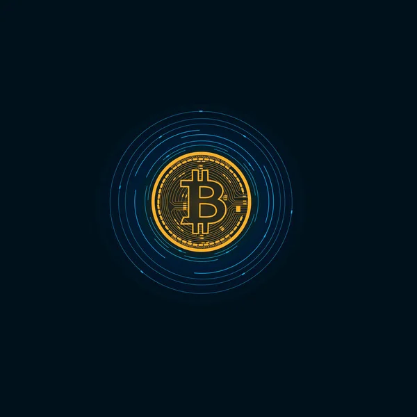 Bitcoin Tecken Digital Cryptocurrency Vektor Illustration — Stock vektor