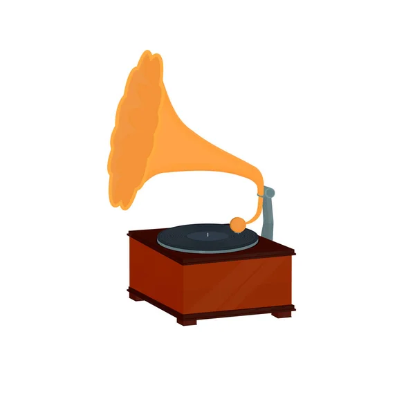 Gramophone Lecteur Disques Illustration Vectorielle — Image vectorielle