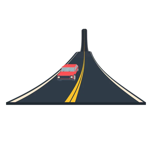 Bilkörning Motorvägen Vektor Illustration — Stock vektor