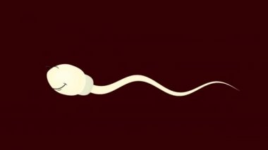 Sperm. Karakter spermatozoa, bir çizgi film.