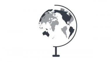 Dünya haritası. Dünya gezegeni, bir çizgi film.