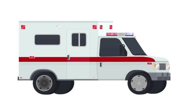 Ambulance Auto Vervoer Een Geanimeerde Cartoon — Stockvideo