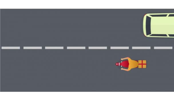 Dostawca Motocyklu Kreskówka Animowana — Wideo stockowe
