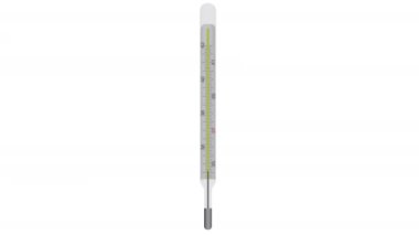 Tıbbi termometre. Cıva termometresi sıcaklığı ölçer, animasyon çizgi filmi