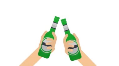 Bira logosu. Kızarmış bira, çizgi film.