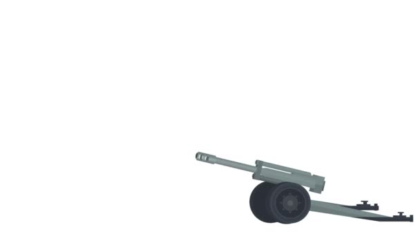 Howitzer Skjuter Från Kanon Artilleri Animerad Tecknad Film — Stockvideo