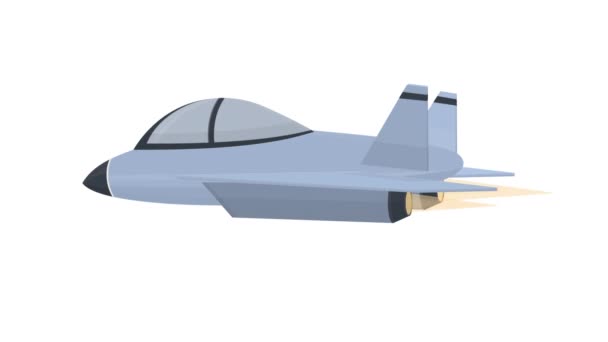 Jacto Combate Aviação Militar Desenhos Animados — Vídeo de Stock
