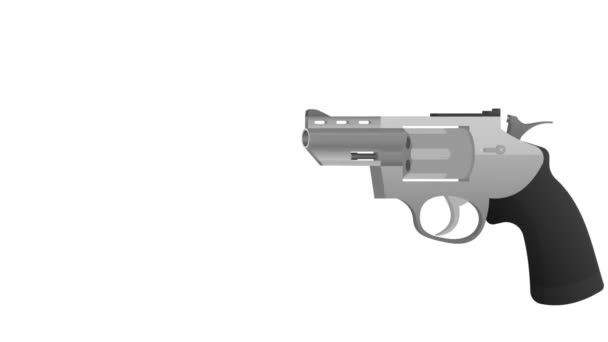 Zbraň Zbraňový Revolver Animovaný Kreslený Film — Stock video