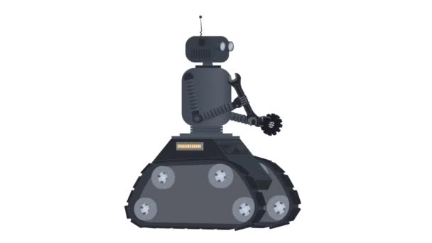 Μηχανικός Ρομπότ Επισκευή Ένα Κινούμενο Σχέδιο — Αρχείο Βίντεο