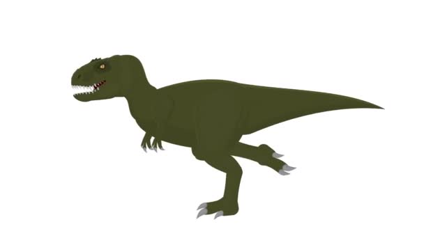 Tyrannosaurus Dinosaurio Carnívoro Dibujo Animado — Vídeos de Stock