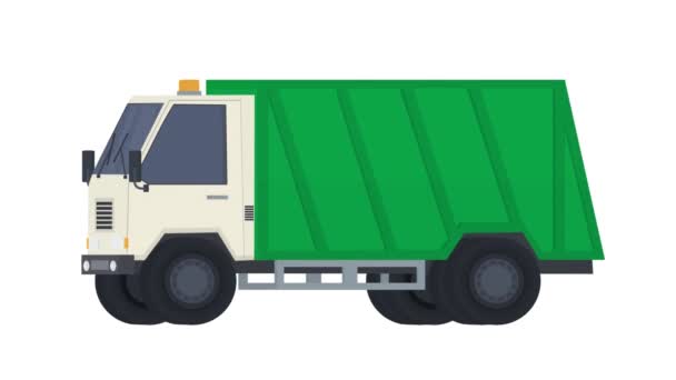 Garbage Truck Special Transport Animation Cartoon — Stock Video