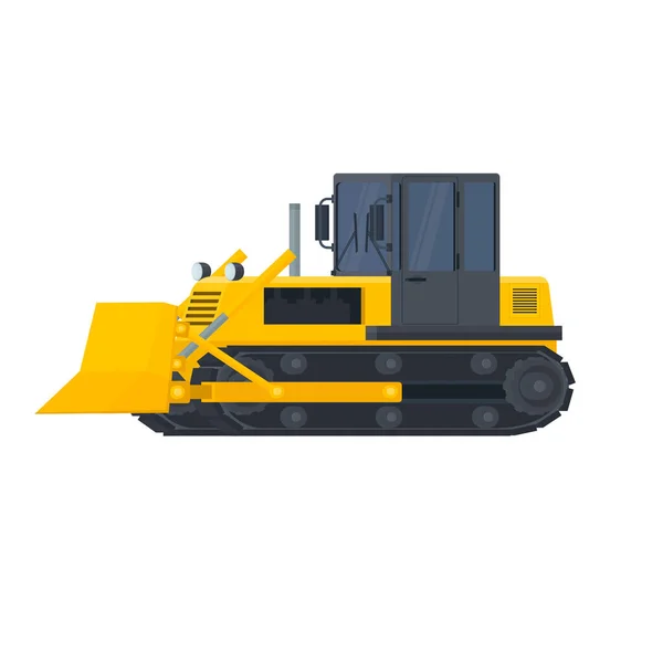 Bulldozer Trator Esteira Rolante Ilustração Vetorial — Vetor de Stock